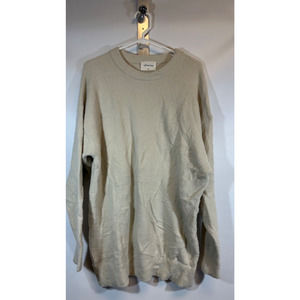 Aritzia Wilfred Free Cream Long Sleeve Body Con Fuzzy Mini Sweater Dress M D13